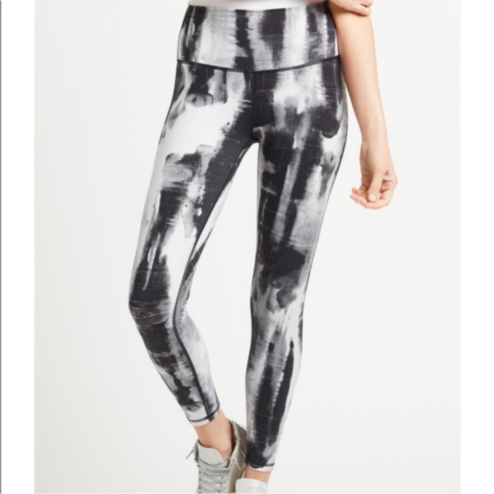 Varley Black and White Tie-Dye Leggings